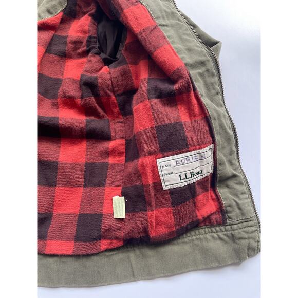 Boy's Vintage L.L. Bean Green Cotton Canvas Lightweight Jacket Size 6 - Picture 4 of 5